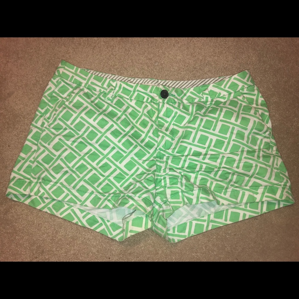Merona Lime Green & White shorts